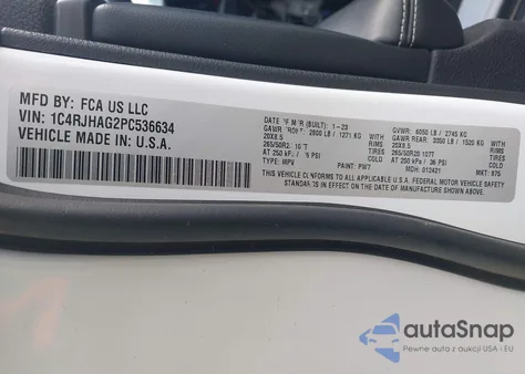 2023 Jeep Grand Cherokee Altitude 4X4 z USA, uszkodzony, nr VIN 1C4RJHAG2PC536634